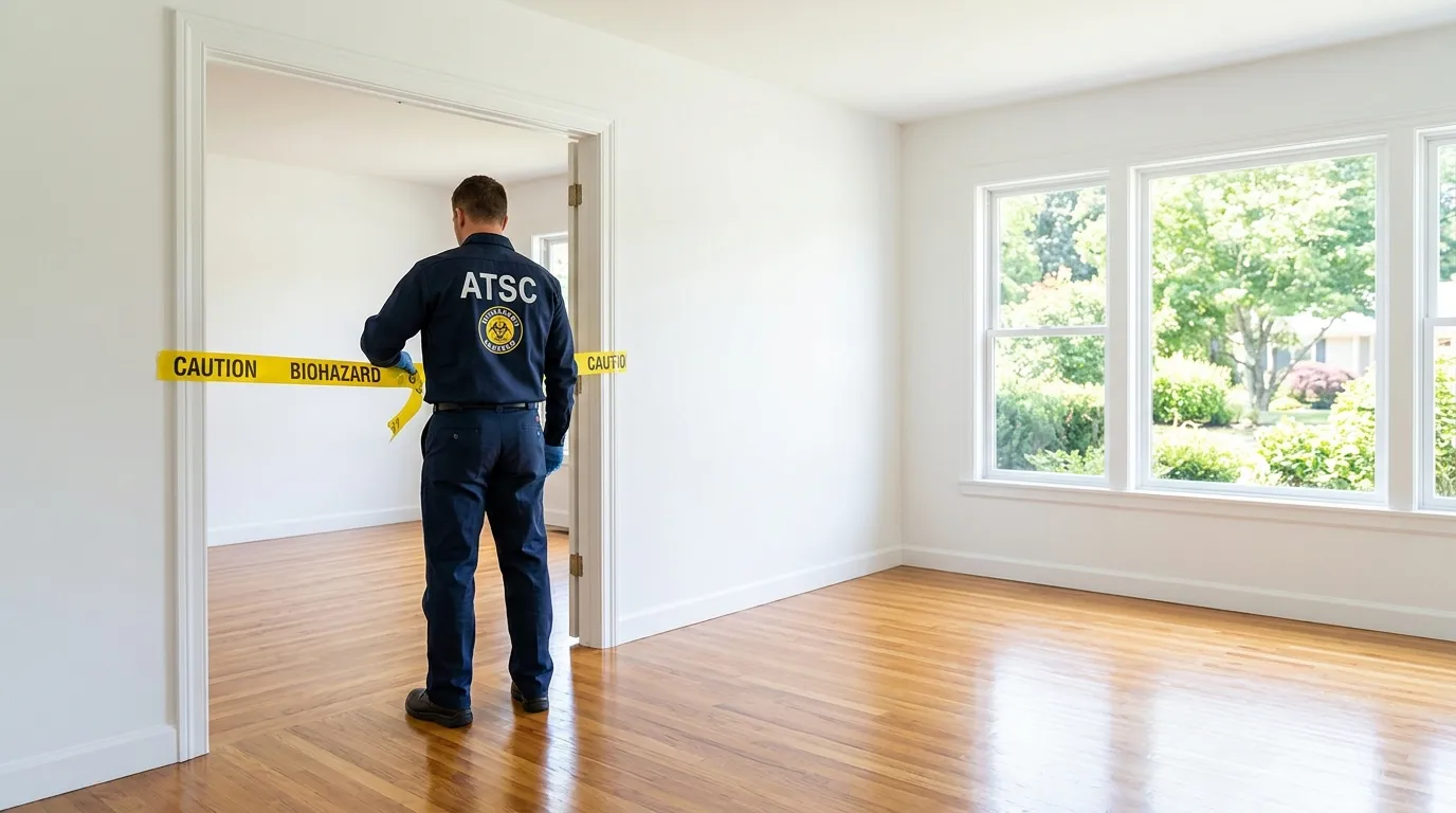 Certified biohazard cleanup crew performing Decomposition Cleanup in Redan